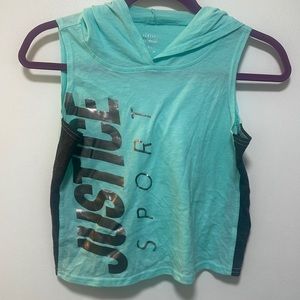 Girls Justice Active tank top hoodie size 12